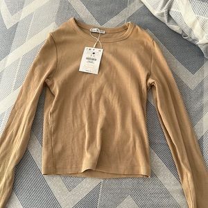 Brand new beige ribbed t-shirt